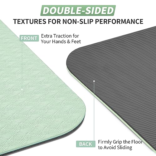CAMBIVO Yoga Mat for Women Men Kids, 1/3 & 1/4 & 2/5 Inch Extra Thick Yoga Mat Non Slip, 72" x 24" TPE Yoga Mats, Workout ...