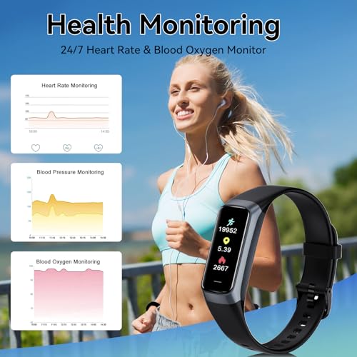 APPBYER Fitness Tracker,Step Tracker,Activity Trackers with 24/7 Heart Rate,Blood Oxygen Blood Pressure Sleep Monitor,5 AT...