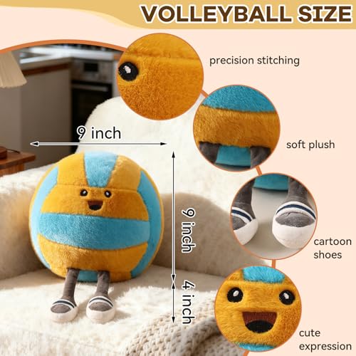 Stepxi Volleyball Stuff, Soft Volleyball Stuffed Animal Plush Toy, Fluffy Sports Pillow for Kids Sofa Bedroom Decoration,V...