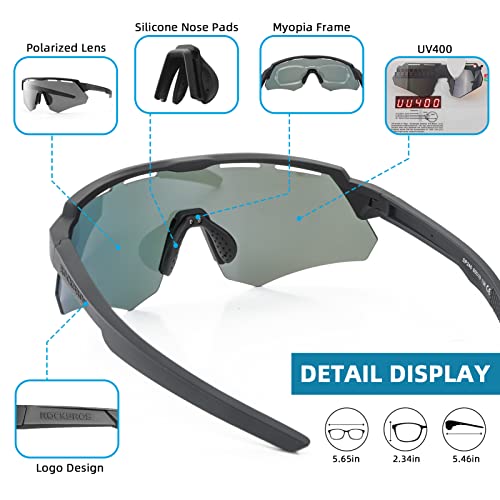 ROCKBROS Polarized Sports Sunglasses for Men Baseball Cycling Sunglasses UV400 Protection for Women Men