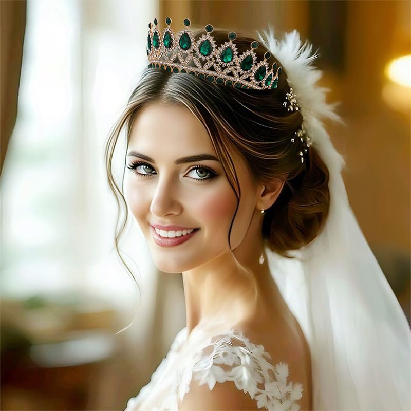 FORSEVEN Crystal Tiaras and Crowns for Women - Wedding and Birthday Party Princess Crown Hair Accessories - Bride Rhinesto...