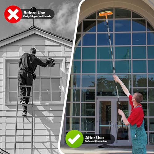 Greeily Paint Roller Extension Pole, 4ft to 12ft Paint Extension Pole Multi-Purpose Splicing Adjustment Long for Spider Br...