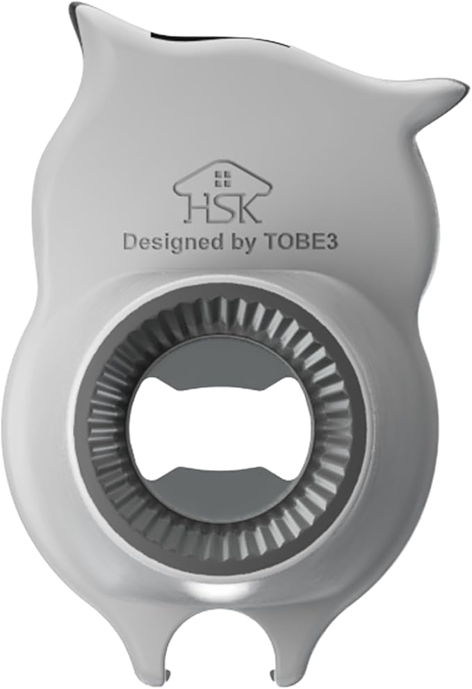 4-in-1 Manual Owl Bottle Opener - BPA-Free Multi-Function Opener for Bottle Caps, Jars, Pull Tabs & Twist Caps, Ergonomic Design for Kids, Seniors & Weak Hands (Black)