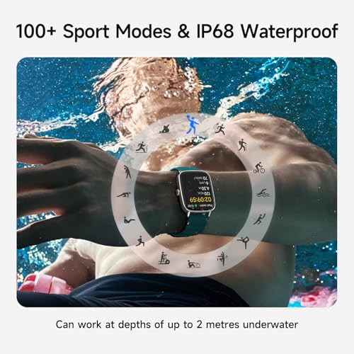 Smart Watch for Men Women, 1.85" HD Smartwatch Compatible iPhone/Samsung/Android (Answer/Make Calls), 100+ Sport Modes Fit...