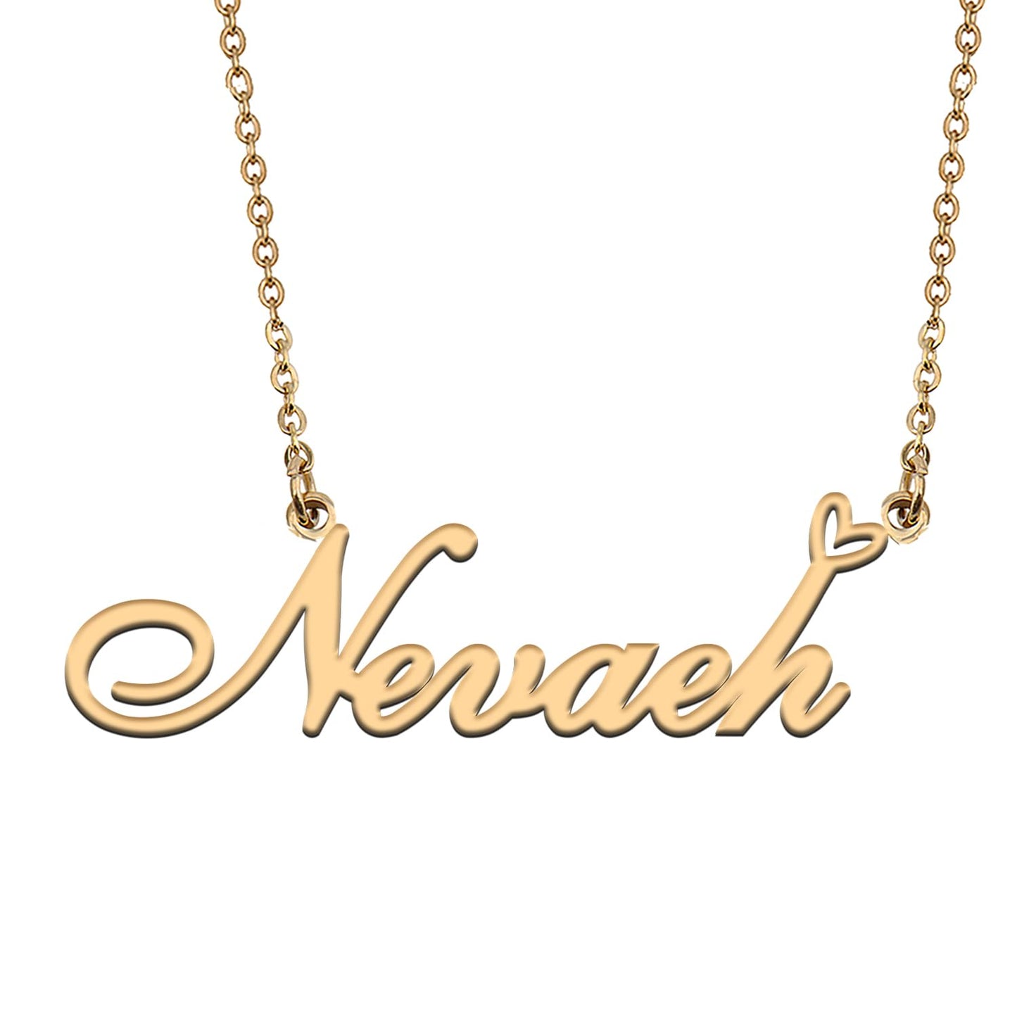 HUAN XUN Nevaeh Name Necklaces for Women Stainless Steel Custom Name Necklaces Pendant Jewelry Gift for Christmas