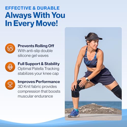 Modvel 2 Pack Knee Brace for Women & Men - Workout Knees Compression Sleeve for Knee Pain Relief Joint Support for ACL, Ar...