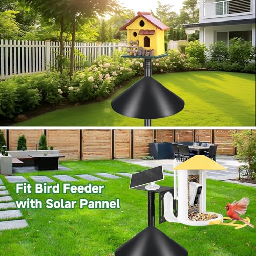 Proerr Smart Bird Feeder Pole Stand 79In,Adjustable Height Metal Bird House Pole for Outdoor Garden with Multiple Mounting...