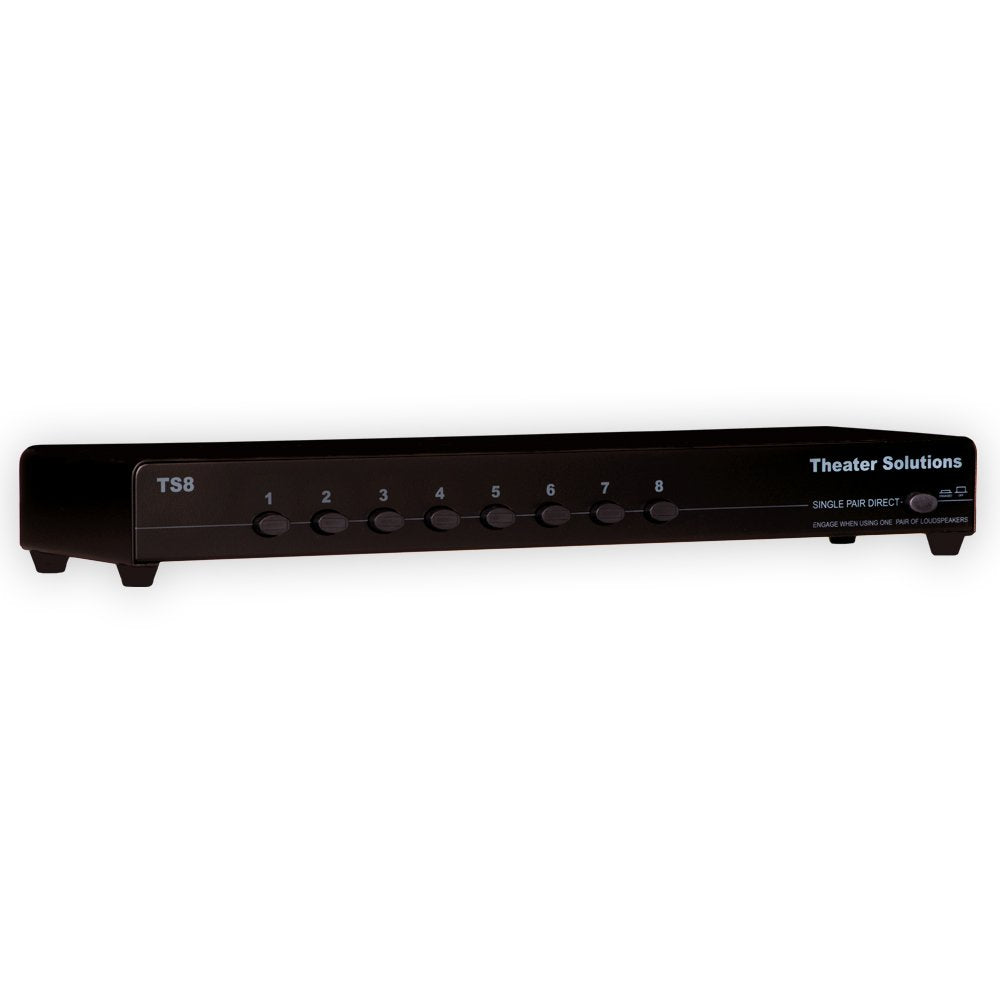 Theater Solutions Ts8 Eight Zone Speaker Selector Box With Ohm Protection 8 Pair Speaker Switcher, Black