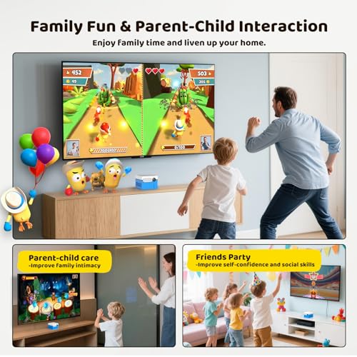 Kinhank MotionX Active Game Console with 39 Motion Games for Kids&Family,Plug&Play AI Motion Game System,Dynamic Updates,N...