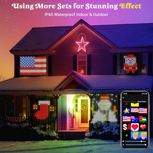 CoziTech Smart Curtain Lights, Color Changing 400 LED Curtain Lights 6.6 * 6.6 FT, RGB DIY String Fairy Light for Bedroom ...