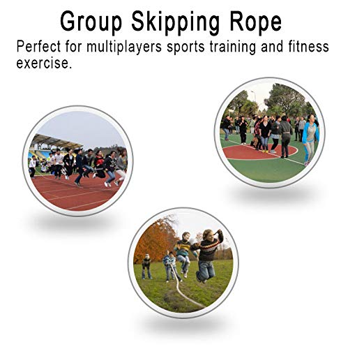 ACEONE Long Jump Rope, Multiplayer Skipping Rope with Wooden Handle for Kids and Adult, Team Group Jumping Rope for School...