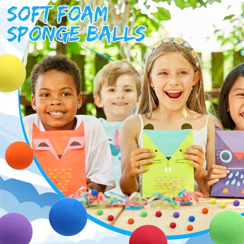 kymqlyw Mini Soft Foam Balls Assorted Play Balls Lightweight for Crafts, Birthday Party Favors and Gifts
