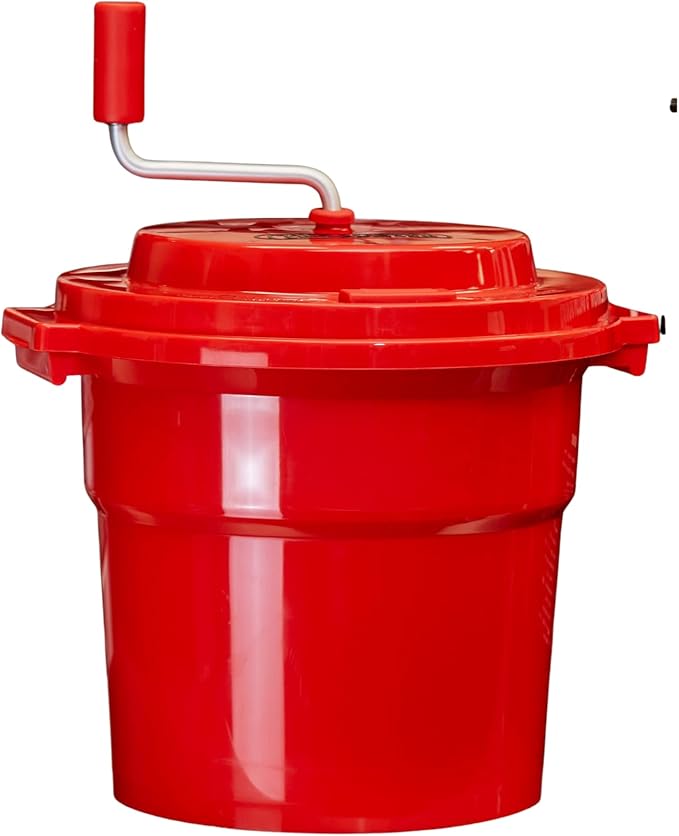 5 Gallon Commercial Salad Spinner Salad Dryer Remove Excess Water for Crisp & Fresh Salad Sealed Gearbox Built-in Brake System Durable Spinner Mechanism for Restaurants & Catering by Chef Master 90005