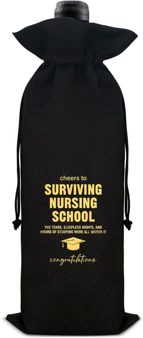 Graduation Wine Bag Nurse Wine Gift Bag Graduation Gift for Nurse Nursing Student RN Nurses Practitioner Nursing School Gifts