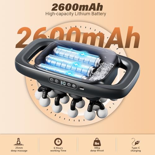 ENRIPRT 20 Head Massage Gun Deep Tissue, 2026 Upgrade Back Muscle Massager with3 Modes & 30 Intensities,2600mAh,6H Runtime...