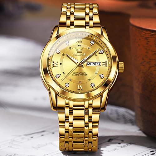 OLEVS Classic Men Watches with Date,Stainless Steel Man Watch with Date, Bussiness Watches for Men,Luminous Quartz Mens Wa...