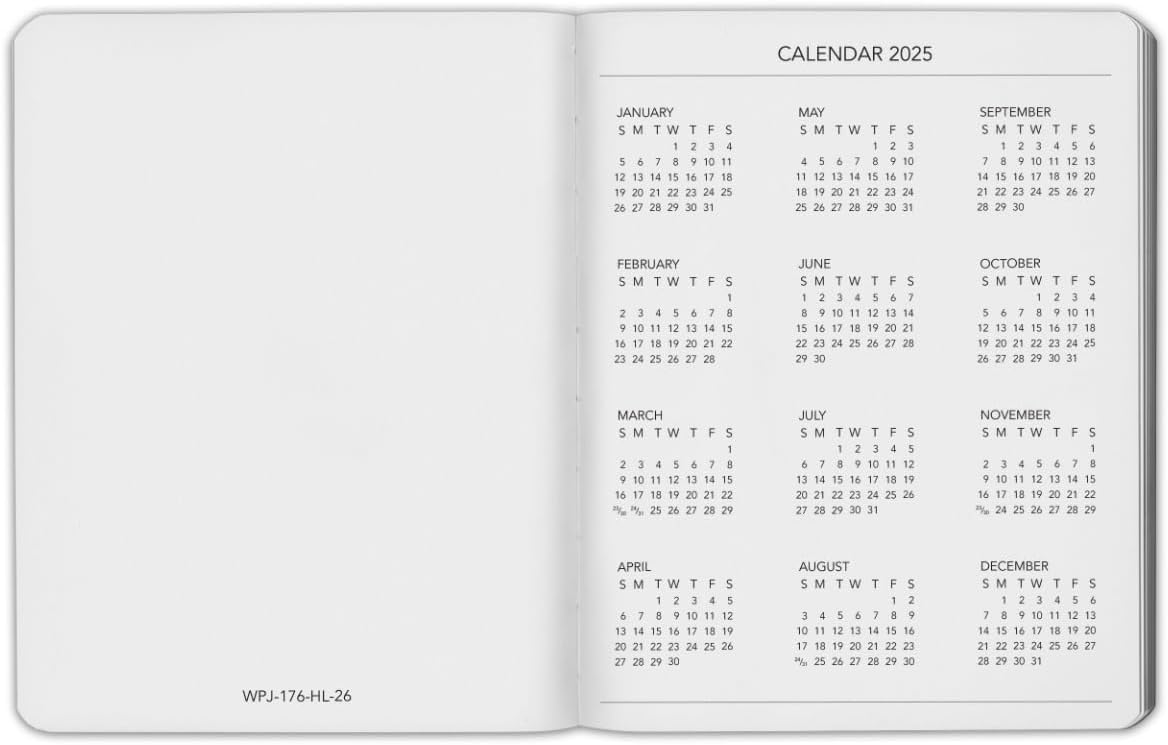 Harbor Weekly Journal Notebook Planner 2025-2026 - Lined, Durable Faux Leather, Softcover, 176 Quality Pages, For Men and Women, For Writing, Work & Travel, Cambridge Jade - 9x7"