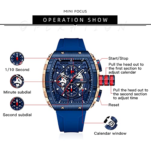 Mini Focus Men's Watch Fashion Sport Wrist Watches (Chronograph/Waterproof/Luminous/Calendar) Silicon Strap Quartz Watch f...