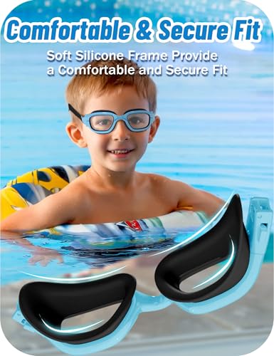 Vvinca Kids Swim Goggles, Swimming Goggles for Toddlers Kids 3-14 Anti-Fog UV Protection No Leak Pool Glasses for Boys Girls