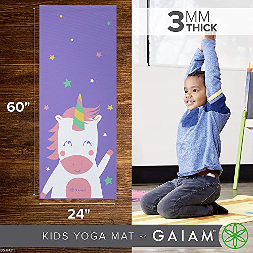Gaiam Kids Yoga Mat Exercise Mat, Yoga for Kids with Fun Prints - Playtime for Babies, Active & Calm Toddlers and Young Ch...