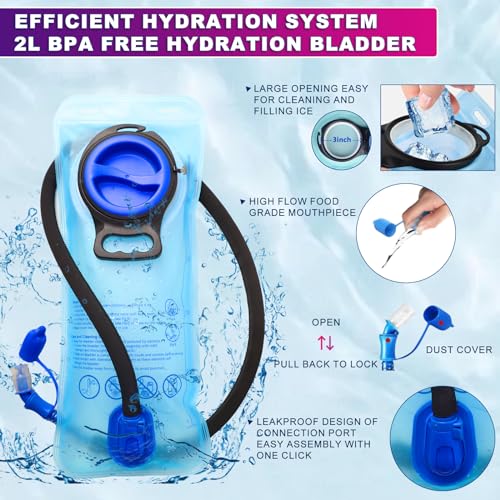 CTSAYCTL Hydration Backpack,Water Backpack with 2L Water Bladder,Festival Essential-Rave Hydration Pack,Lightweight Insula...