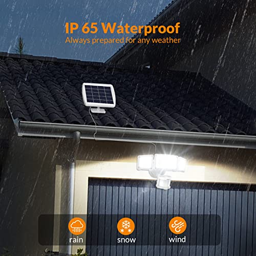 LEPOWER 1600LM LED Solar Security Lights Motion Outdoor, Motion Sensor Light, 5500K White Light, IP65 Waterproof Outdoor F...