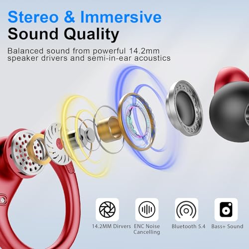 Wireless Earbud, 75Hrs Bluetooth 5.4 Headphones IP7 Waterproof for Sport, Running Wireless Earphones with ENC Noise Cancel...