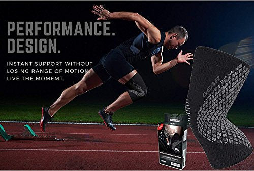 Physix Gear Knee Compression Sleeve for Men & Women - Best Compression Knee Brace for Walking, Running, Gym, Basketball, W...