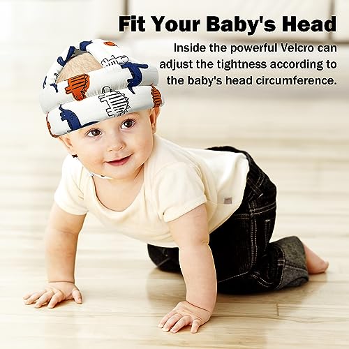 Baby Head Protector for Crawling Walking, Baby Helmet Adjustable No Bumps and Soft Cushion, Infant Safety Cap for Kid Lear...