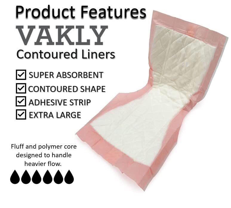 Vakly Extra Large Postpartum Maternity Pads [20 Pack] Hospital Style Super-Absorbent Contoured Pad Liners - 7" Wide X 14" Long - Heavier Overnight Post Birth Protection for Women - Incontinence Liners
