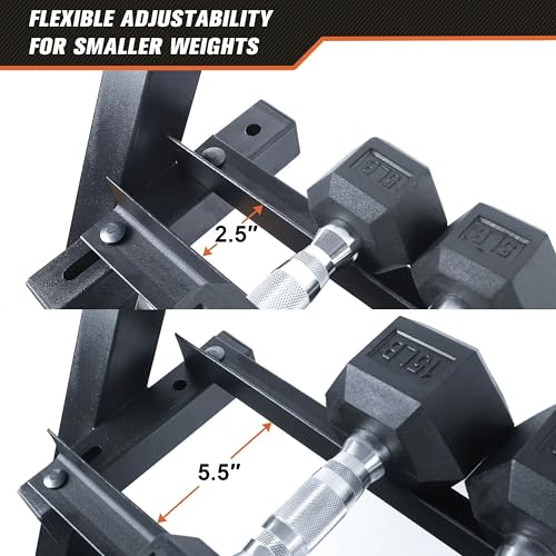 JDGG Dumbbell Rack Adjustable 3-Tier Weight Stand for Home Gym, 1100LB Capacity Heavy Duty Weight Storage Rack for Dumbbel...