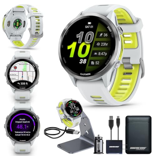 Garmin Forerunner 970 GPS Running Smartwatch, Whitestone | Premium Training & Recovery, Sleep Coach, Heart Rate, Download ...