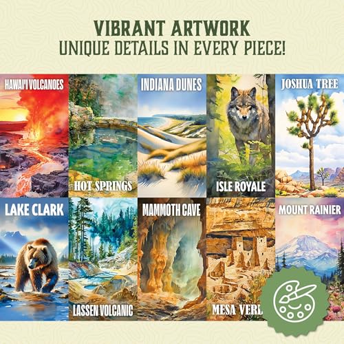 Trekking The National Parks Puzzles for Adults 1000 Pieces - Jigsaw Puzzle with No False Fits - Includes Custom Artwork fo...