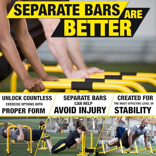 Lebert EQualizer Total Body Strengthener – Portable Dip Station for Full Bodyweight Training – Includes Hip Resistance Ban...