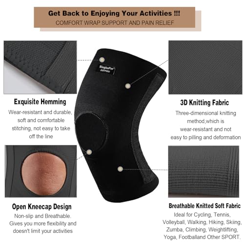 BingboPro Professional Knee Brace With Stabilizer For Men Women,Compression Knee Sleeve Support Brace for Pain Relief, Fas...