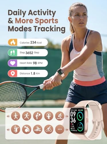 SKG V7 Pro Smart Watch for Women with Alexa & Bluetooth Calling, 1.69" Fitness Tracker with Heart Rate SpO2 Sleep Monitor,...