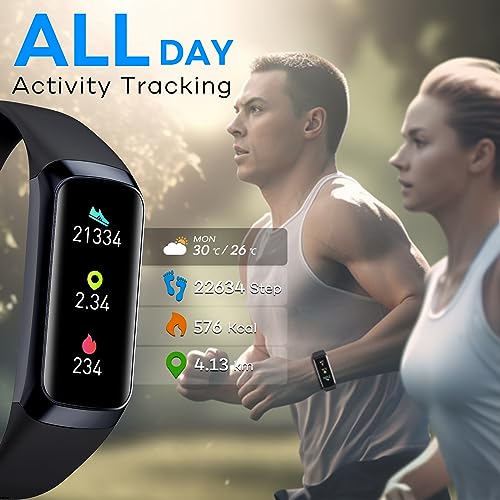 Fitness Activity Tracker for Men Women,Smart Watch with Blood Pressure Monitor Heart Rate Sleep Monitor IP67 Waterproof Pe...
