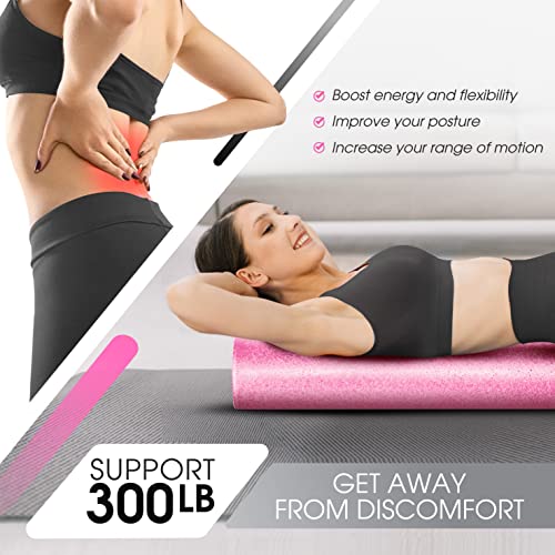 Yes4All High-Density EPP Round Back Roller Foam, Exercise Foam Roller for Yoga, Pilates & Stretching - 12, 18, 24, 36 inch