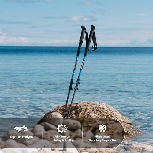 WindQuester Strider X Carbon Fiber Trekking Poles – Adjustable Lightweight Hiking Poles with Quick Lock, Compact for Backp...