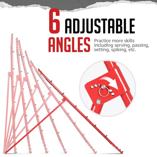 ZEALFEEL Volleyball Rebounder, 6-Angle Adjustable 4x7 FT Volleyball Rebound Net for Backyard with Steel Frame & High-Tensi...