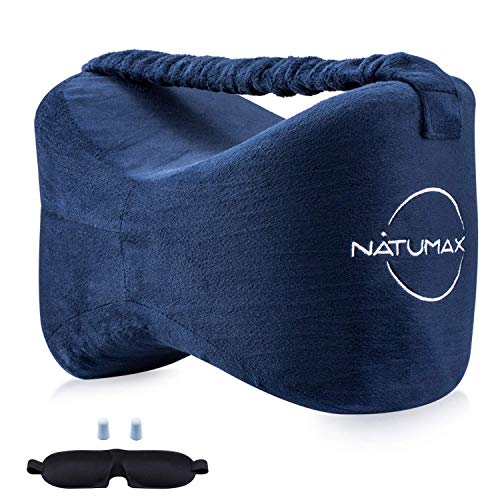 NATUMAX Knee Pillow for Side Sleepers - Relief from Sciatica Pain, Back/Leg Pain, Pregnancy, Hip and Joint Pain Memory Foa...