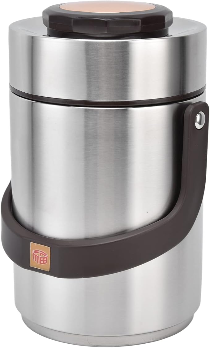 Yosoo for Hot food Wide Mouth Lunch Box, 2000ml 3-Layer Stackable Insulated Food Container Reusable Leak Proof Soup Food Jar for Warm/Cool Food Daily Office Travel Picnic Outdoor Meals(Silver)