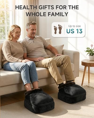 Snailax 2-in-1 Shiatsu Foot and Back Massager with Heat - Kneading Foot Warmer, Electric Feet Massage, Massagers for Back,...