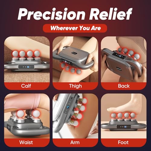 Deep Tissue Massage Gun for Athletes – 16 Heads, 9 Speeds & 3 Smart Modes, Ultra-Quiet Brushless Motor, Type-C Rechargeabl...
