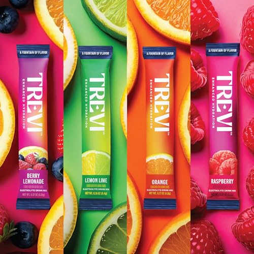 TREVI™ Sugar Free Electrolytes - Drink Mix Hydration Powder Packets - 28 Count - Original Variety Pack - Berry Lemoande, L...