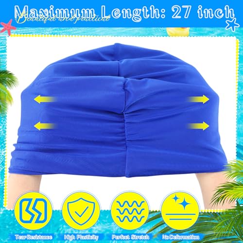 Shyyween Swim Caps for Women Polyester Turban Strong Non-Slip Swimming Hat Elastic Swimming Pool Cap for Long and Short Hair