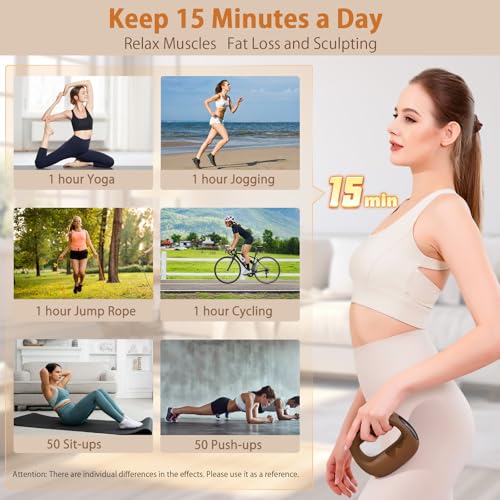EAshuhe Hands-Free Mini Massage Gun with Heat & Waist Belt - Portable Deep Tissue Percussion Massager for Neck Shoulder Mu...