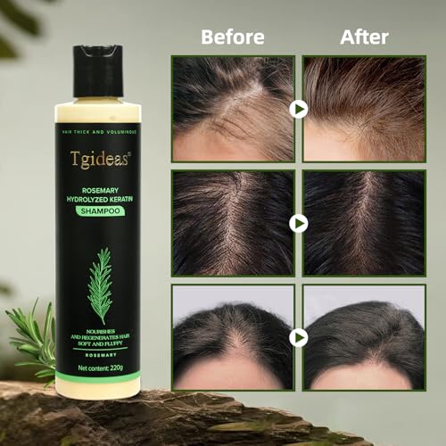 Organic Rosemary Hair Growth Shampoo for Women and Men-Natural Thickening & Strengthening Shampoo with Hydrolyzed Keratin for Thinning Hair & Hair Loss 7.4 fl.oz