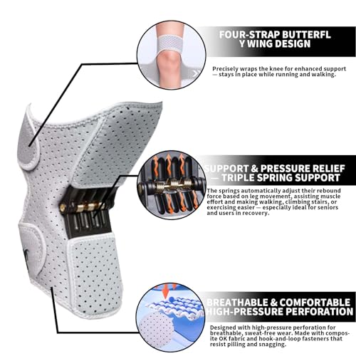 joxipe Knee Support Booster Brace with Spring-Powered Joint Assistance – Designed for Stair Climbing and Squatting Support...
