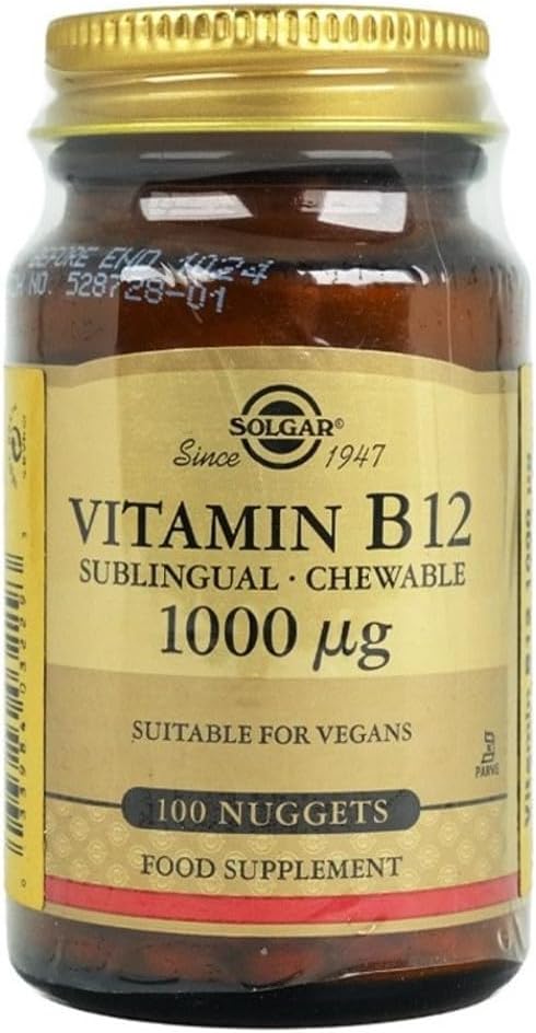 Solgar Sublingual Vitamin B12 1000 mcg - 100 Nuggets - Non-GMO, Vegan, Gluten Free, Dairy Free, Kosher, Halal - 100 Servings
